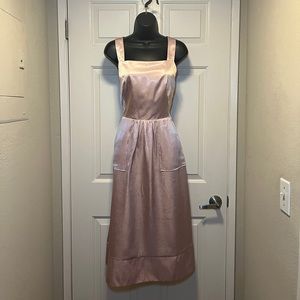 Herron Pink Satin Apron Feminine Delicate Dress Cute Blush Rose Cottage US4
